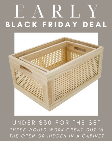 Grab this pair of Amazon storage baskets! Under $30.00 for the pair👏🏻. 

Storage solutions, home decor, storage finds, cute storage baskets, wooden storage baskets, baskets with handle, interiors, home finds, Black Friday deal, Amazon finds, deals, baskets, wooden containers 

#LTKfindsunder50 #LTKCyberWeek #LTKhome