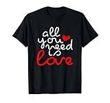 Valentine's Day Gift Men Women Couples All You Need Is Love T-Shirt | Amazon (US)