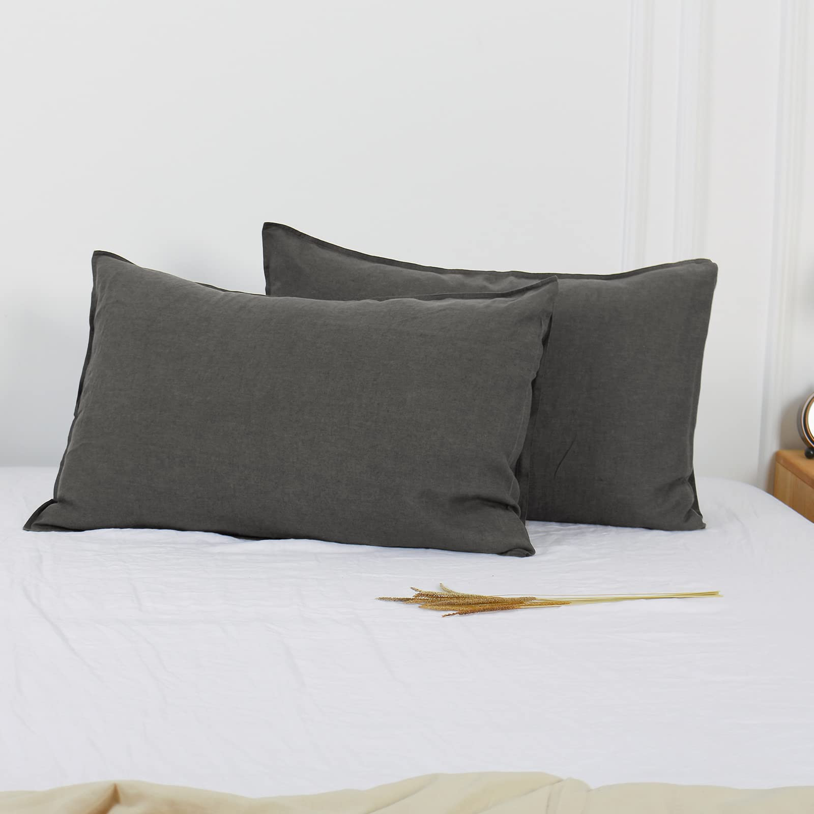 Simple&Opulence 100% Linen Pillowcases 1 Pair Basic Style Envelope Overlap Closure French Natural... | Amazon (US)
