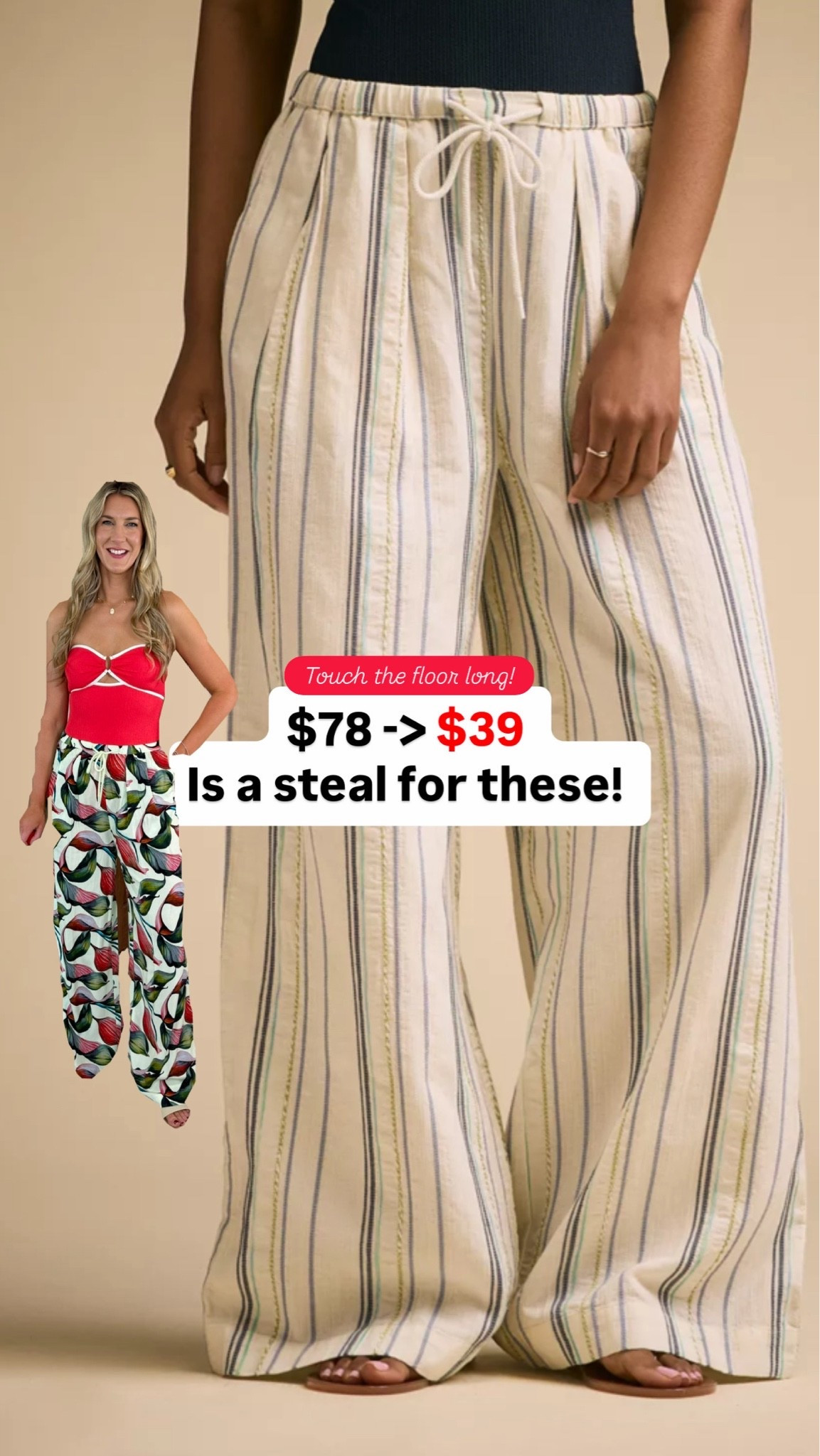 I wear my true medium long- can size down if you like 

Beach, pants, swimsuit, cover, pants, flowy  pants

#LTKSwim #LTKSaleAlert #LTKTall