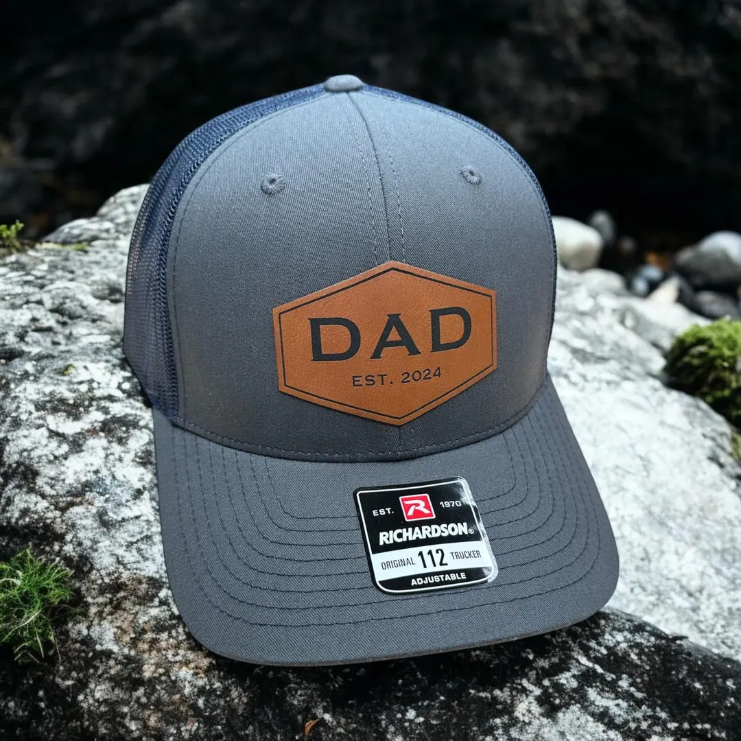 Personalized Dad Patch Hat, Dad Birthday Gift, New Dad Gift, Gift for Husband, Trucker Hat, Leath... | Etsy (Global)