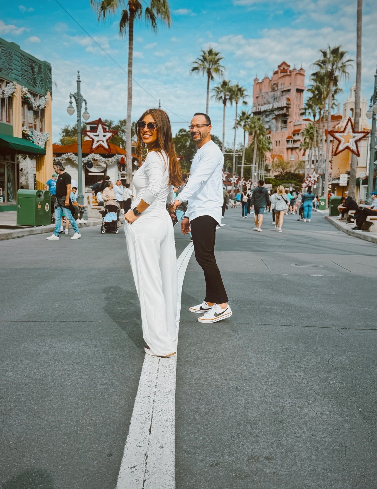 Matching energy, sunshine edition ☀️🤍
From Disney magic to street style, we kept it clean, comfy, and coordinated. All white (with a pop of sneakers) is always a good idea for those memory making days.🥰

Save for your next effortlessly chic couple outfit moment!✨

#LTKStyle #CoupleLooks #DisneyDayStyle #ChicAndComfortable #SashaAntonStyle #LTKTravel

#LTKSummerEdit #LTKTravel #LTKStyleTip