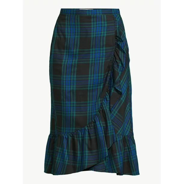 Free Assembly Women's Ruffle Midi Skirt - Walmart.com | Walmart (US)