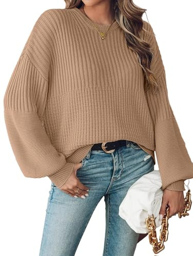 SunnyMelody Women Oversized Lightweight Sweater Batwing Sleeve Pullover Top | Amazon (US)
