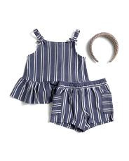Toddler Girls 2pc Striped Pique Tank And Shorts Set | TJ Maxx
