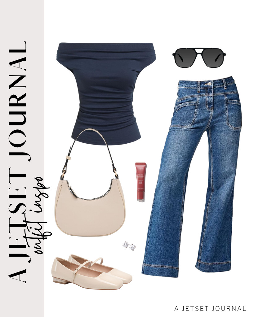 This dark navy boatneck top is everything! It’s so chic when paired with EVALESS' wide-leg jeans. Finishing the look with FashionPuzzle’s crescent shoulder bag and square-toe ballet flats makes it feel stylish and intentional.


#LTKSeasonal #LTKSaleAlert #LTKTravel 

 