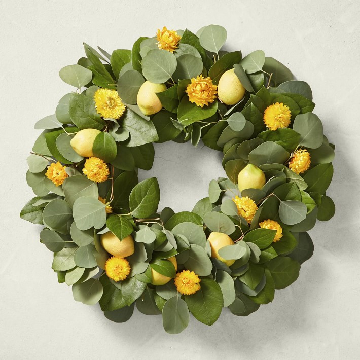 Lemon & Eucalyptus Live Wreath | Williams-Sonoma