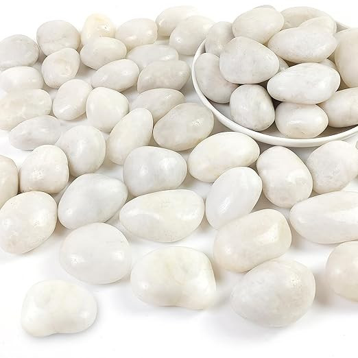 2LB Polished White River Rocks,1-2.2 Inch Pebbles for Plants Stones for Landscaping Pebbles for F... | Amazon (US)