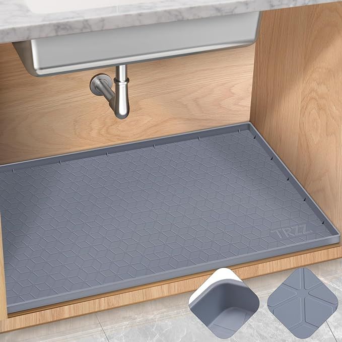 Under Sink Mat 34" x 22", Under Kitchen Sink Mat Waterproof, Silicone Under Sink Mat for Shelf Li... | Amazon (US)