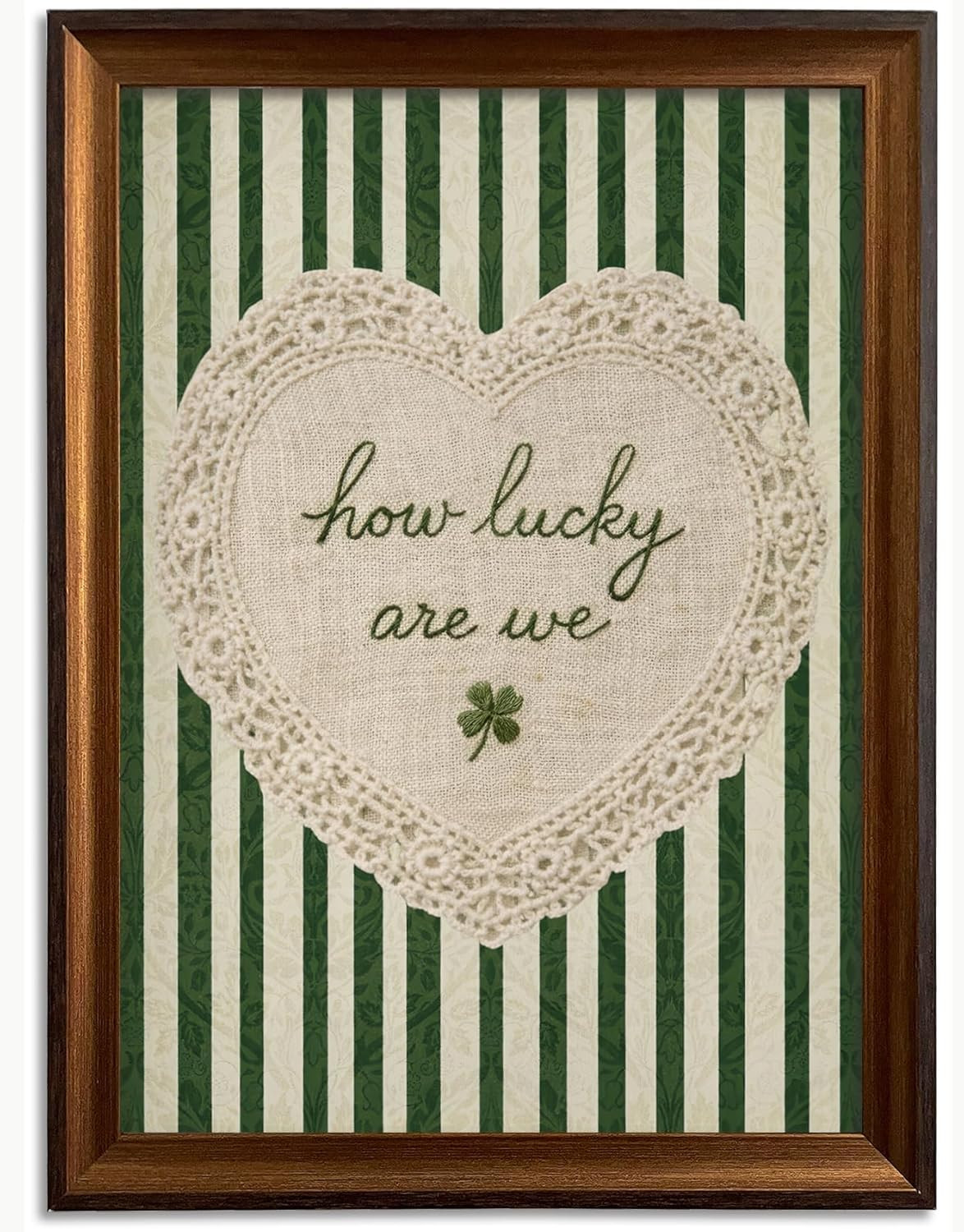 Framed How Lucky Are We Wall Art Vintage Inspirational Quotes Decor Print | Amazon (US)