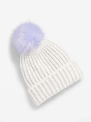 Shiny Pom-Pom Beanie for Girls | Old Navy (CA)