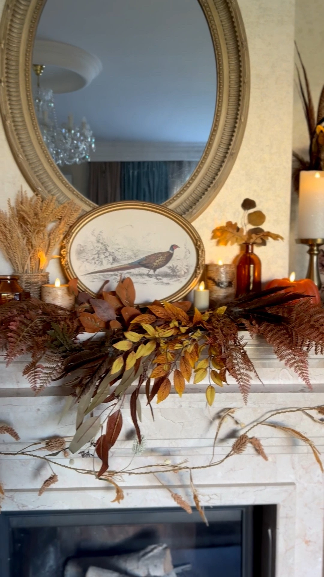 Fall living room mantel decor, cozy fall home decor, pumpkin battery candle, @Michaels leaf stems

#LTKHome #LTKSeasonal #LTKSaleAlert