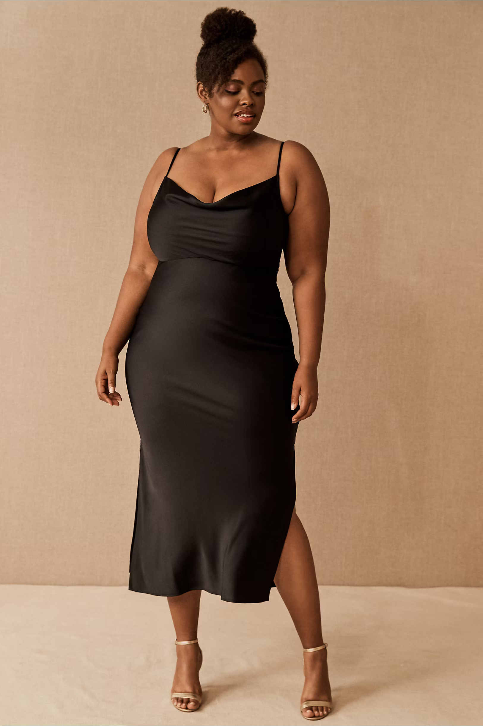 Cali Satin Charmeuse Midi Dress | BHLDN