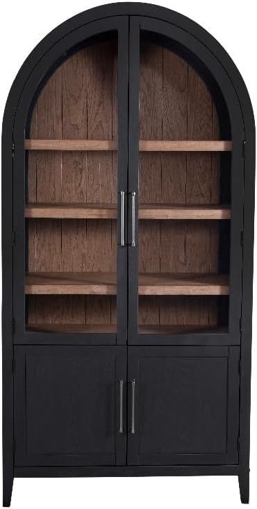 Bassett Mirror Company Fynn Wooden Display Cabinet in Traditional Black Oak Wood | Amazon (US)