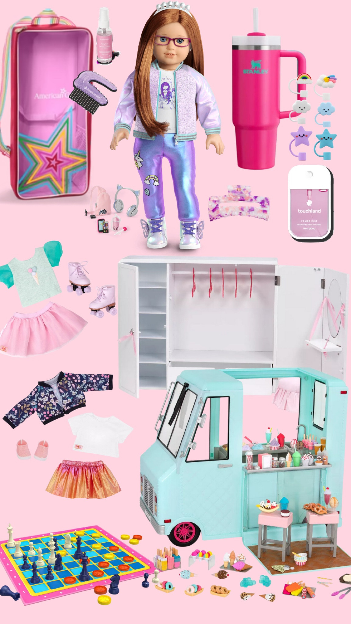 Gift guides, gifts for girls, our generation, American girl, 18 inch doll, ice cream truck, touchland, stocking stuffed, 7 year old, 6 year old, 8 year old, pretend play gifts, elementary, Stanley, checkers, board games, screenless, Amazon, Target 

#LTKGiftGuide #LTKFamily #LTKKids