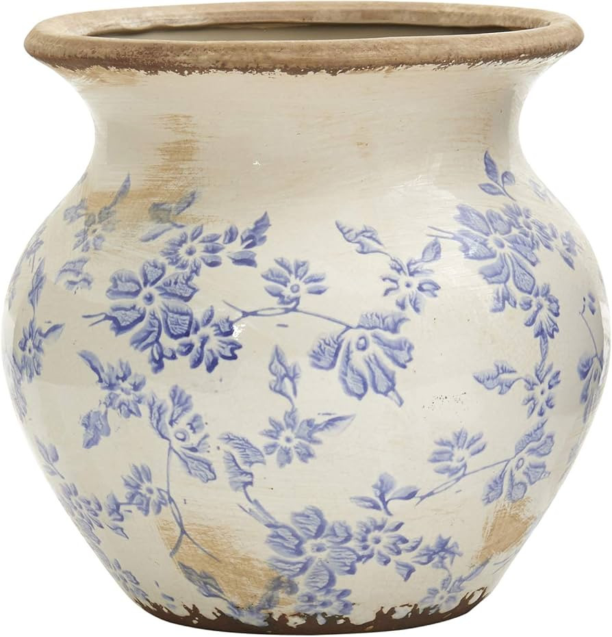 7in. Tuscan Ceramic Blue Scroll Urn Vase | Amazon (US)