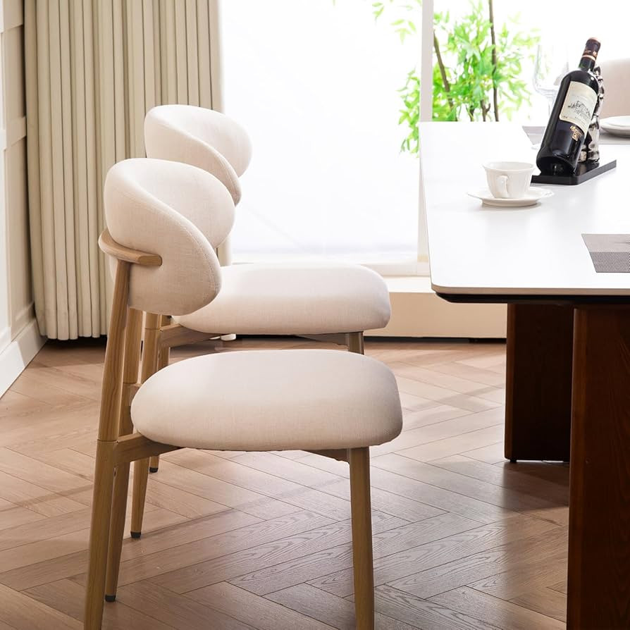 UVV Dining Chairs Set of 2, Metal Kitchen Chairs with Modern Fabric Upholstered for Dining Room, ... | Amazon (US)