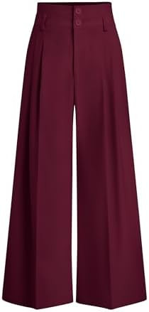 PRETTYGARDEN Womens Spring Wide Leg Palazzo Pants 2026 Trendy Loose Button High Waist Pleated Wor... | Amazon (US)