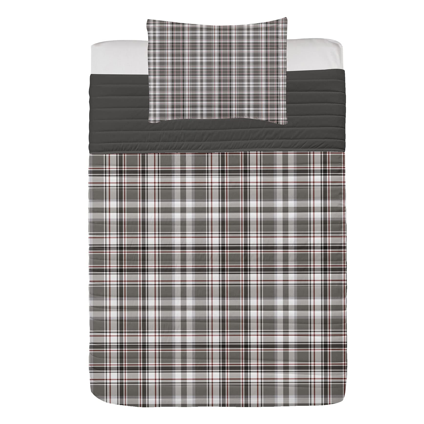 Lunarable Plaid Microfiber Bedspread Set, Classic English Tartan Plaid Cells Stripes Scottish Geo... | Amazon (US)