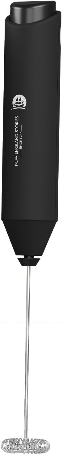 Powerful Milk Frother Wand - Mini Handheld Milk Frother with Stainless Steel Whisk - Battery-Powered Drink Mixer for Coffee, Lattes, Cappuccinos, Matcha - Coffee Enthusiasts Gift - Black | Amazon (US)