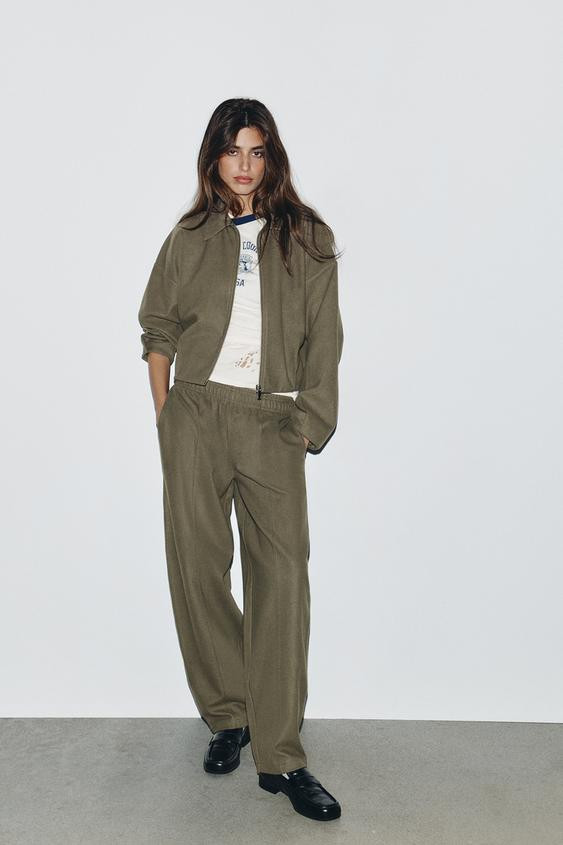 ZIPPERED SOFT BOMBER JACKET | Zara US