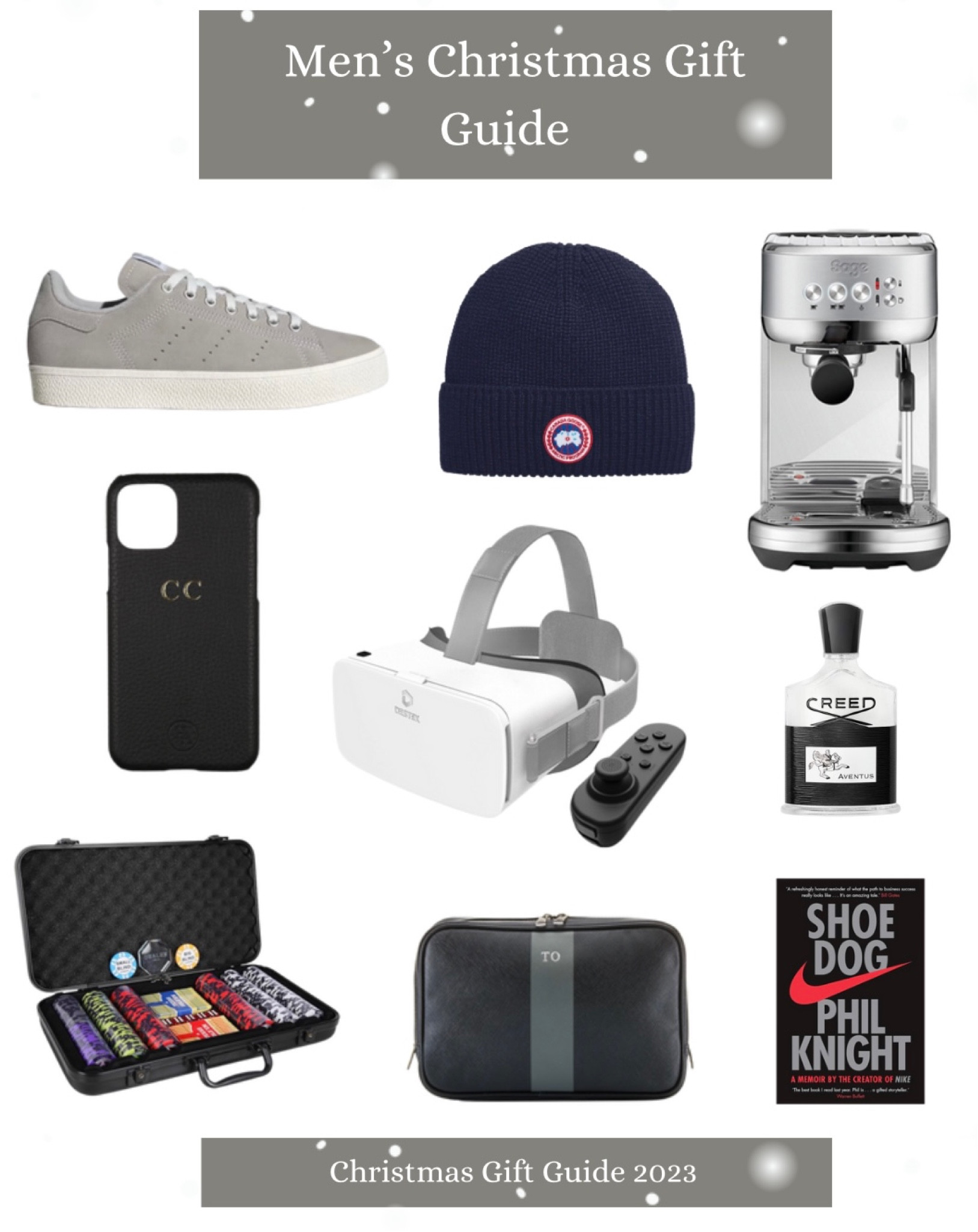 Mens Christmas Gift Guide, Presents for him, present ideas, gifts, presents, Christmas presents, trainers, sneakers, coffee machine, VR headset, book, adidas trainers, men’s trainers, Canada goose hat, poker set, phone case, personalised wash bag, vanity case 

#LTKHolidaySale #LTKHoliday #LTKGiftGuide