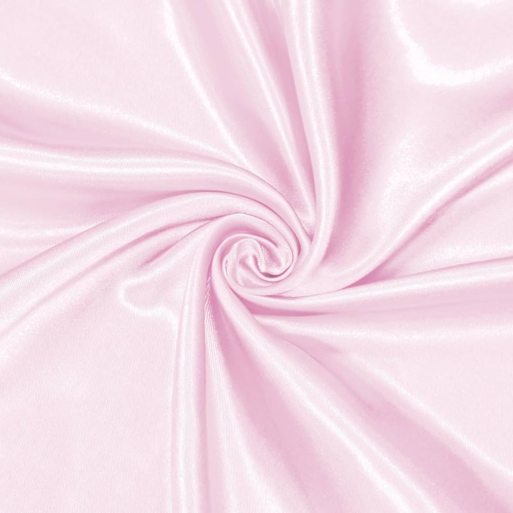 Homiest Light Pink Satin Fabric by The Yard, 1 Yard x 58 Inch Charmeuse Satin Fabric Silky & Shin... | Amazon (US)