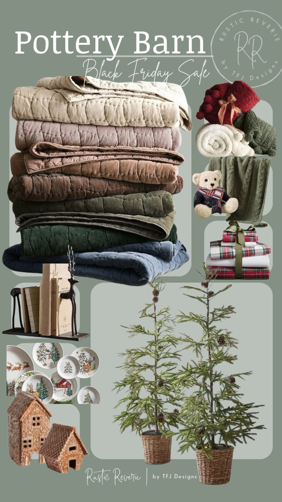 I’ve rounded up just some of the great deals on Pottery Barn! This is the time of year that I buy throw blankets from them! They are usually around half price. 🤐 black friday cyber monday sale bedding christmas ornaments decorations home decor book ends reindeer winter plates gingerbread house teddy bear red plaid ralph lauren style holiday quilts comforters traditional classic curated home 

#LTKSaleAlert #LTKCyberWeek #LTKHoliday