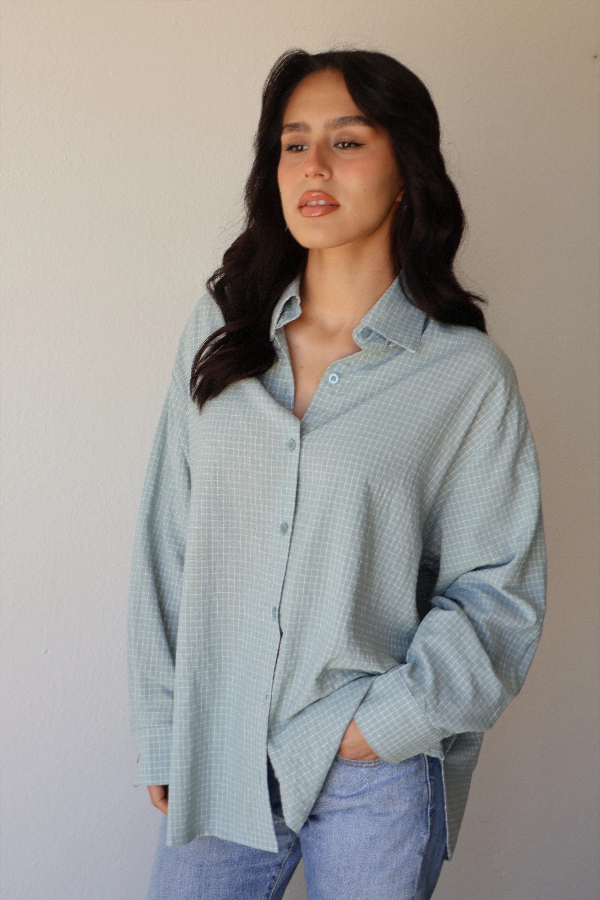 Grid Shirt // Coastal Fog | SOTE The Label