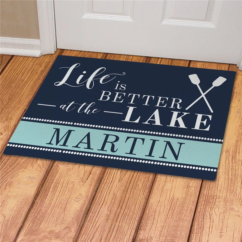 Personalized Life Is Better At The Lake Doormat, Personalized Lakehouse Decor, Personalized Lakeh... | Etsy (US)