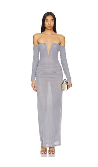 Odella Maxi Dress in Ash Blue | Revolve Clothing (Global)