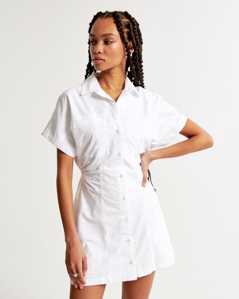 Women's Short-Sleeve Poplin Shirt Dress | Women's Dresses & Jumpsuits | Abercrombie.com | Abercrombie & Fitch (US)