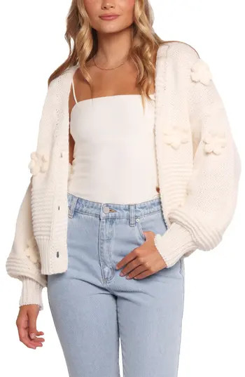 Petal & Pup Harlee Floral Appliqué Cardigan in White at Nordstrom Rack, Size Medium/large | Nordstrom Rack