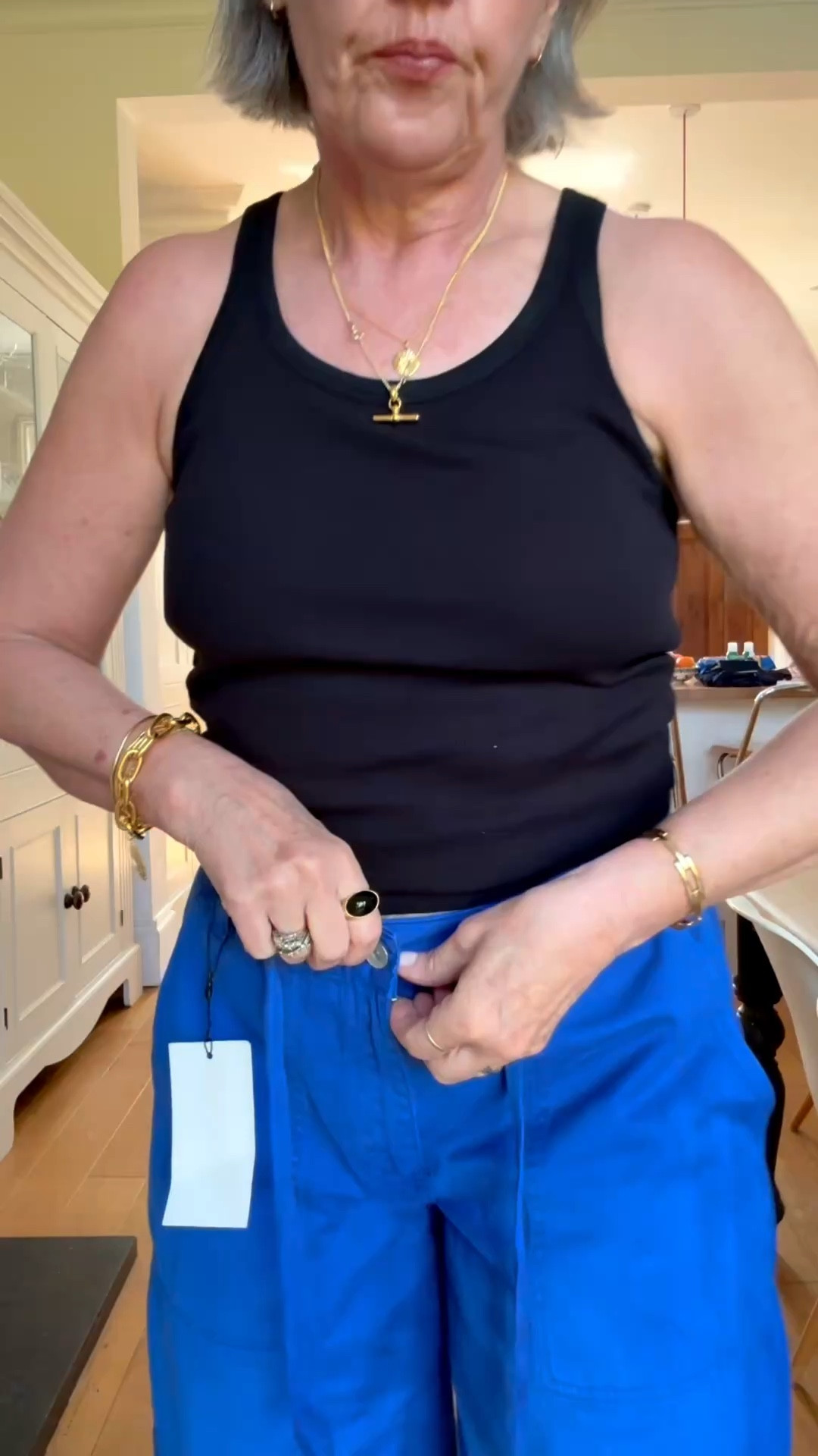 Zara or Arket 💙🩵
Size down in the Zara trousers. I’m wearing 10 in Zara, they’re very oversized. 
I tried the 12 (40)and 14  (42) in Arket. I preferred them looser and longer so went with a 14. 
Vest top size medium 

Zara blue trousers Arket

#LTKspring #LTKuk