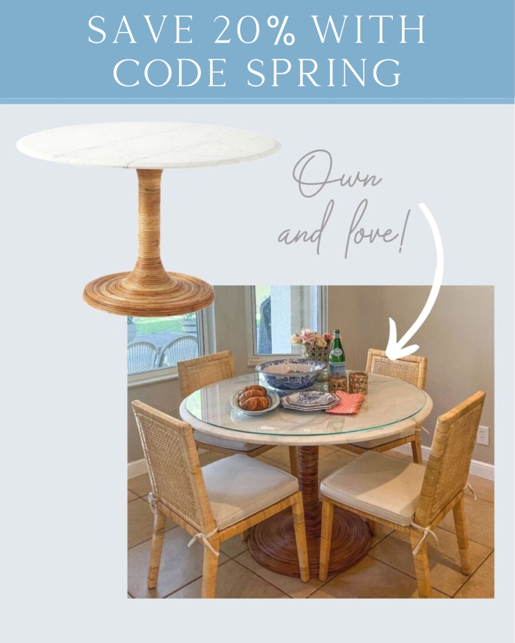 Pedestal table marble top table 

#LTKhome #LTKsalealert