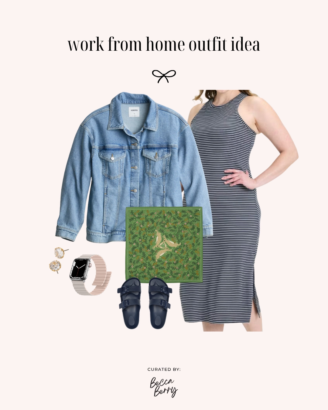 A striped midi dress and oversized denim jacket is one of my favorite outfit formulas for early summer

 The green scarf adds a subtle pop of color while keeping the look relaxed and versatile.

#LTKootd #LTKMidsize #LTKWorkwear