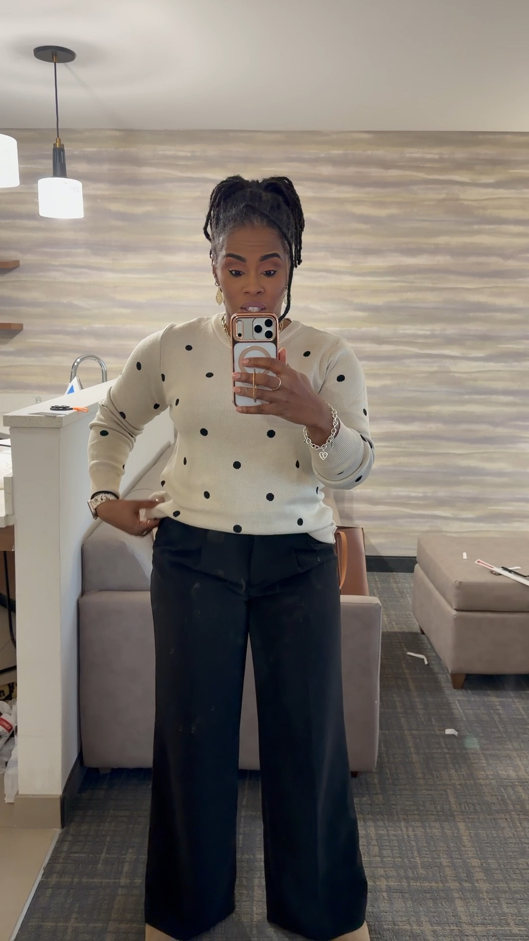 Polka dots for the office? Always yes.
Easy, polished, and perfect with wide-leg trousers for a comfy workday look 🤍🖤

#LTKWorkwear #OfficeStyle #BusinessCasual #WorkOutfitInspo #ChicAndComfy #PolkaDotStyle #LTKFinds #WorkwearLooks #OOTD

#LTKTravel #LTKWorkwear #LTKootd