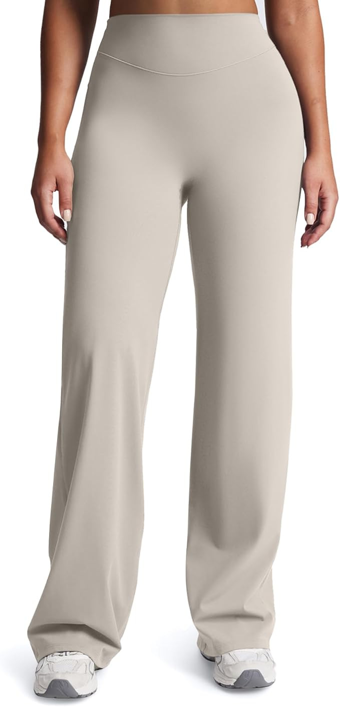 Aoxjox Women's Velura Straight Leg Yoga Pants, Buttery Soft PlushFlex™ Mid-Waist Wide-Leg for W... | Amazon (US)