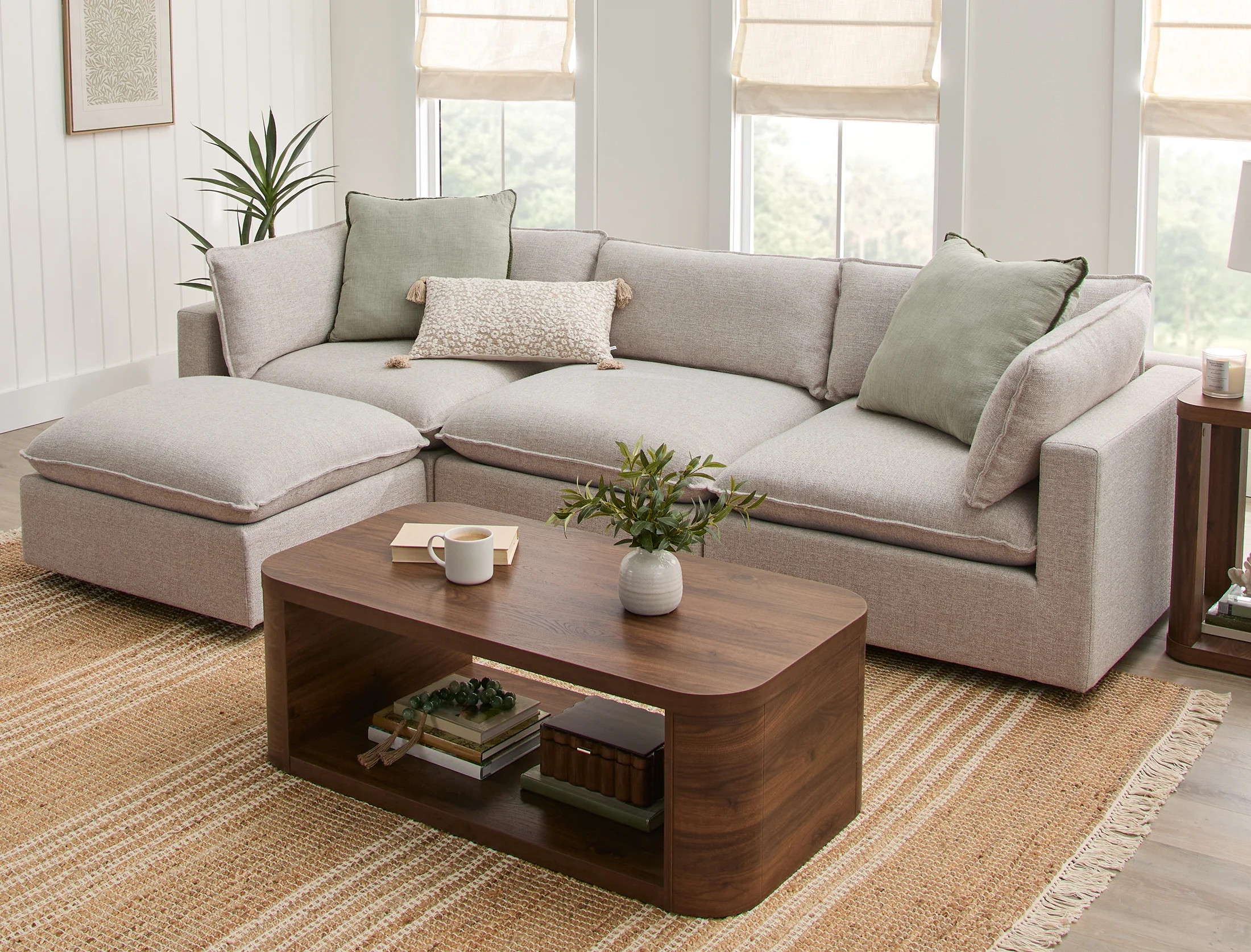 Better Homes & Gardens Weston Cloud Modular Sectional Sofa, Heathered Wheat | Walmart (US)