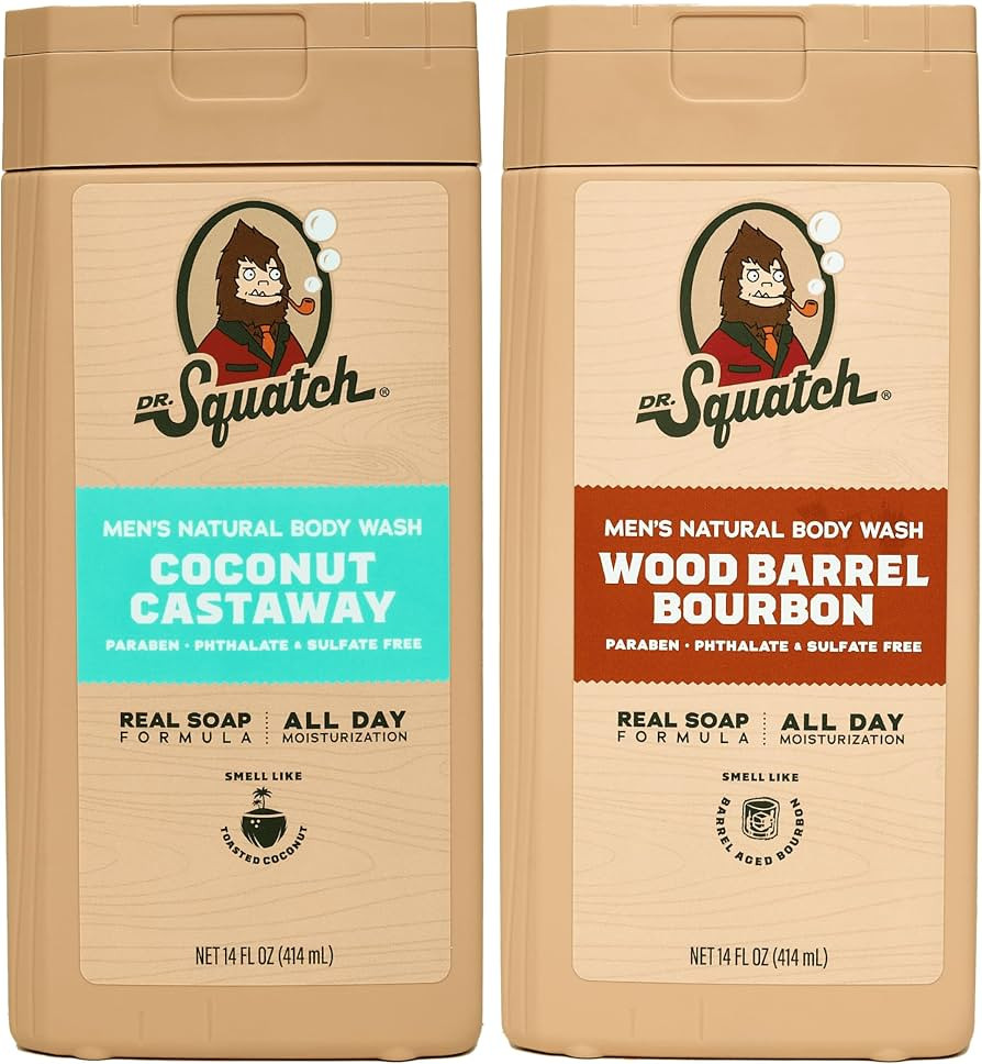 Dr. Squatch Natural Men's Body Wash Shower Gel - Cleansing, Nourishing, Long Lasting Scent, Moist... | Amazon (US)