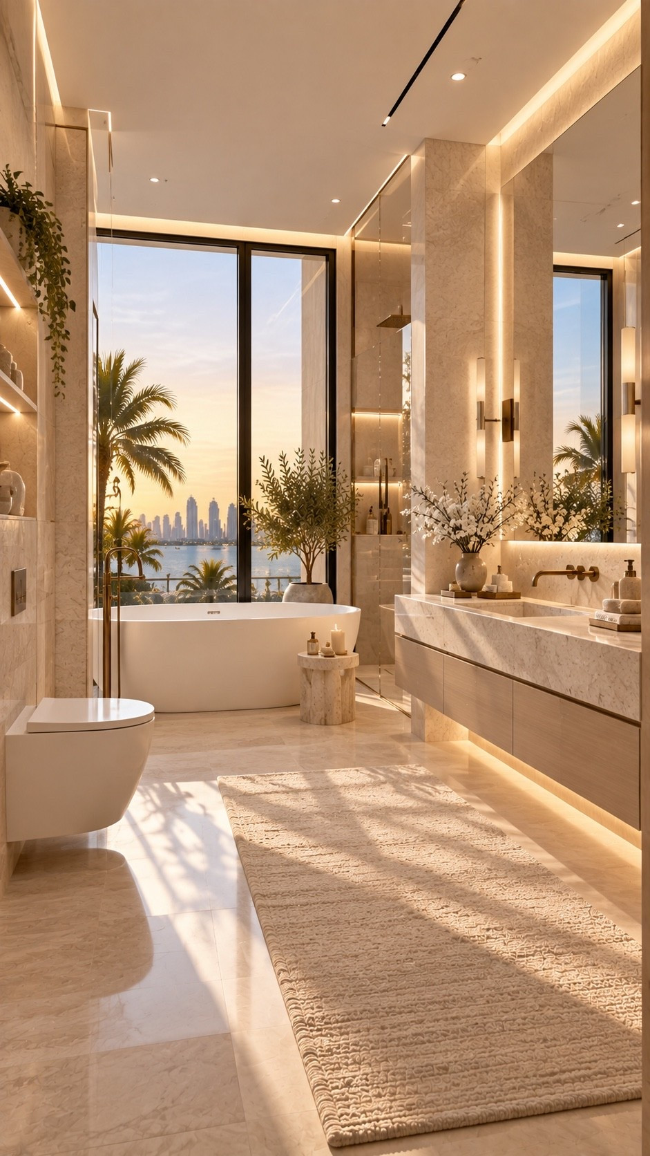 Shop This Room ✨ Shop the full look through my LTK — bathroom décor, lighting, rugs, accessories and similar finds are linked below. A serene luxury bathroom with a freestanding tub, floating vanity, warm ambient lighting and soft neutral textures. The perfect organic modern spa bathroom inspiration for an elevated home.

#LuxuryBathroom #BathroomIdeas #BathroomInspo #ModernBathroom #SpaBathroom #BathroomDecor #BathroomDesign #OrganicModern #WarmMinimalism #QuietLuxury #NeutralInteriors #ModernLuxury #LuxuryInteriors #LuxuryHome #InteriorDesign #InteriorInspo #HomeInspo #HomeDecor #DesignerInspired #NeutralHome #ModernHome #SpaInspired #InteriorTrends2026 #LTKHome #LTKFinds