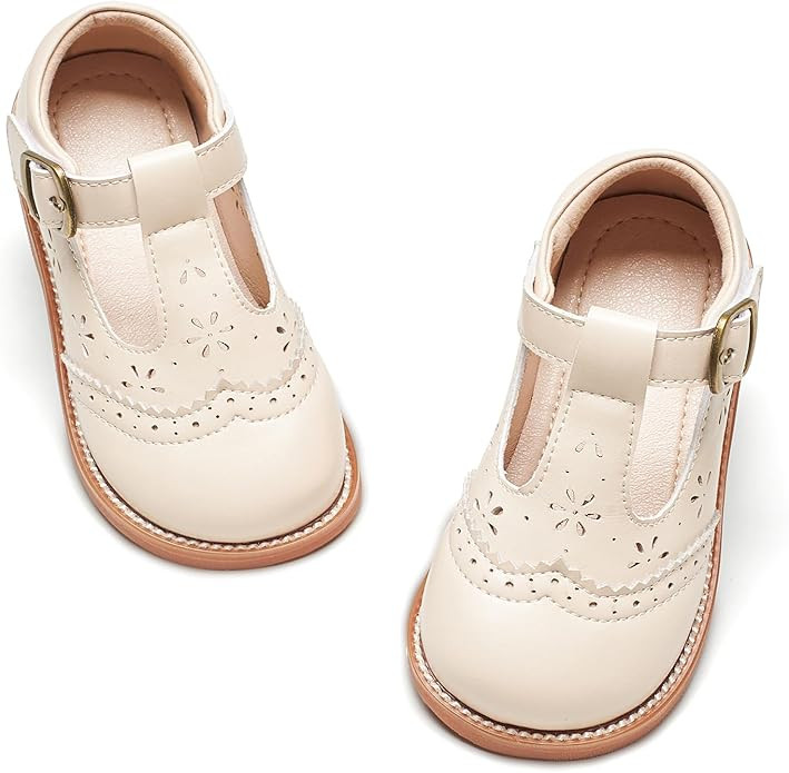 Kiderence Toddler Girls Mary Jane Dress Shoes Little Girls School Oxford Flats | Amazon (US)