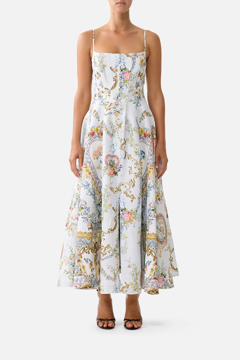 CORSET DRESS WITH LONG FLARED SKIRT SEVILLE SWEETHEART | Camilla US