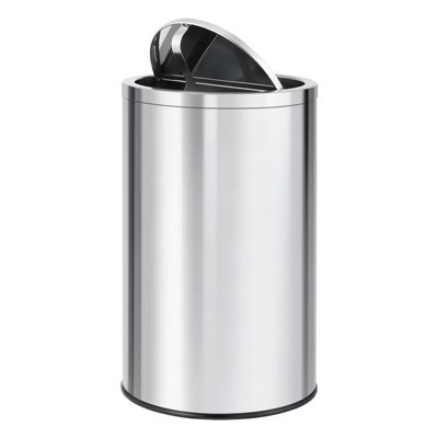 13Gallon Stainless Steel Trash Can with Lid, 50 Liter Swing Top Garbage Can with Removable Inner Bucket, Round Waste | Target