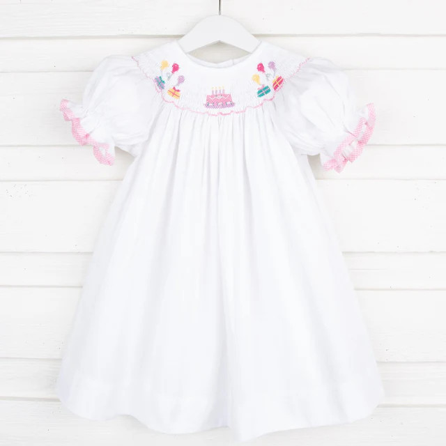 Birthday Celebration Smocked White Dress | Classic Whimsy