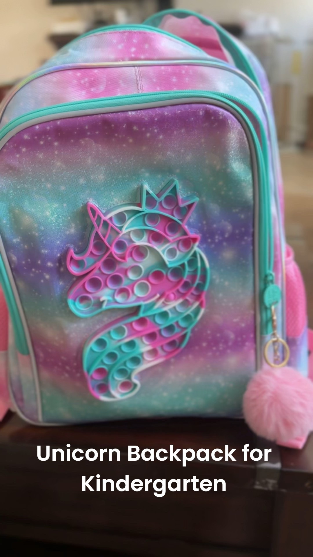 My daughter is obsessed with unicorns so this backpack is perfect for her first year in school! Pink, purple teal and white colored backpack with multiple
Pockets, matching pencil case, and lunch bag!! Also comes with built in pop-it!! 

#LTKFindsUnder50 #LTKKids #LTKFamily