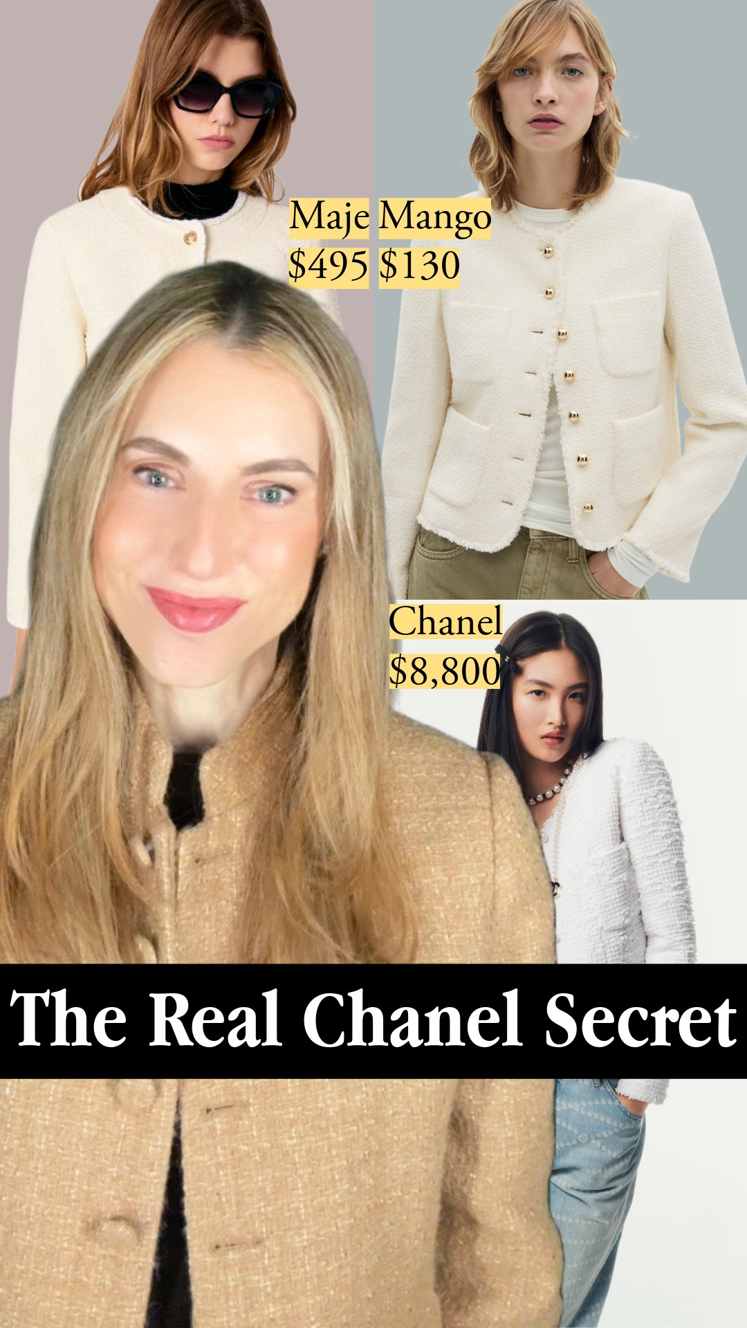 I’m wearing the Mango tweed jacket with mandarin collar in a small, my usual size. Love it! Chanel | classic style | afforsable luxury | tweed

#LTKWatchNow #LTKFindsUnder100 #LTKStyleTip