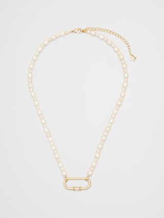 Carabiner Pearl Necklace | Banana Republic Factory