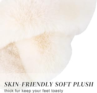 Parlovable Women's Cross Band Slippers Fuzzy Soft House Slippers Plush Furry Warm Cozy Open Toe F... | Amazon (US)