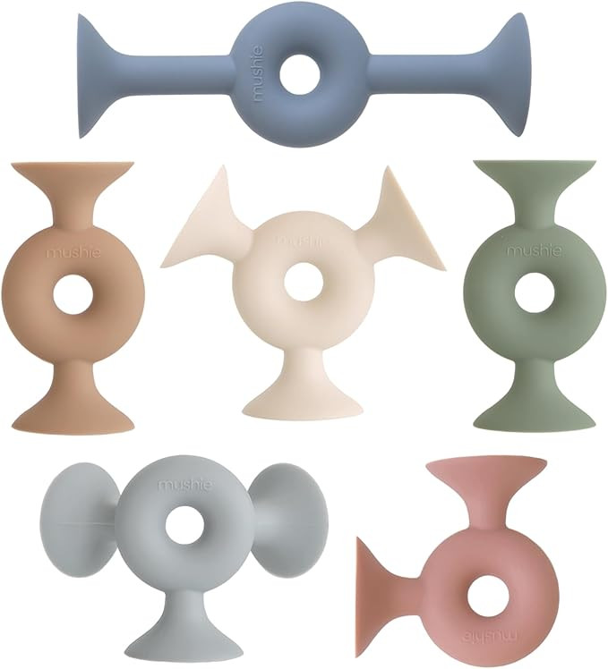 mushie Silicone Suction Builder Toy | 18 pcs for Kids 3 Years+ (Donut) | Amazon (US)